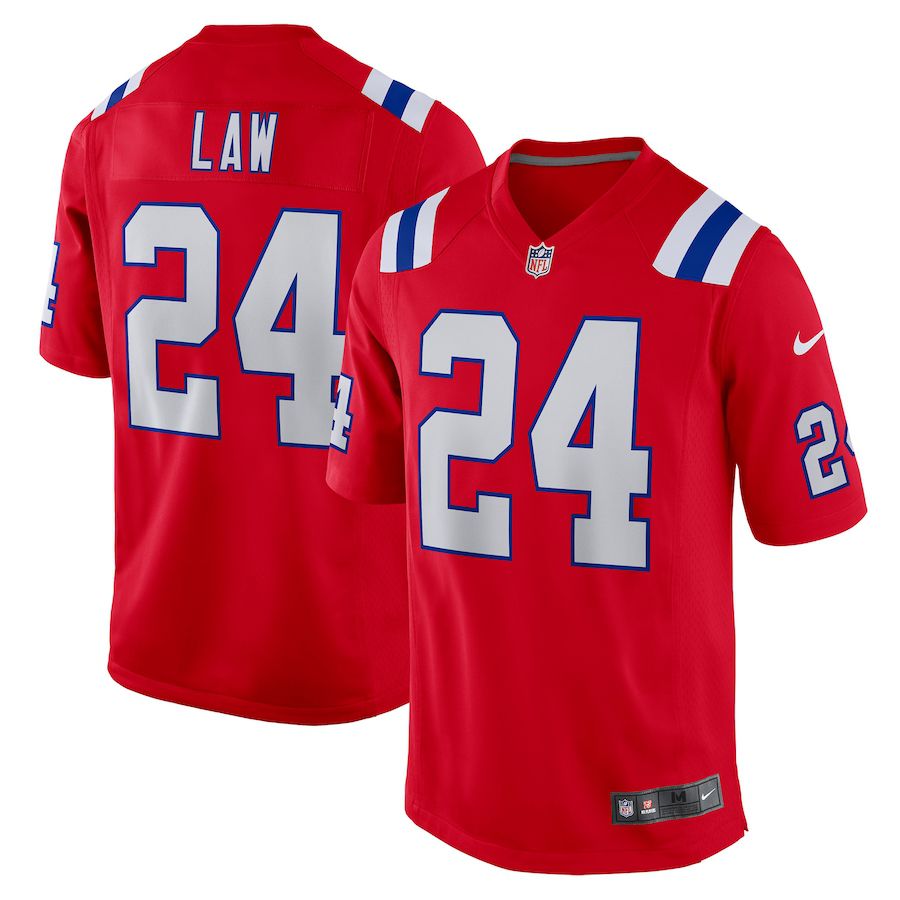 Men New England Patriots #24 Ty Law Nike Red Retired Player Alternate Game NFL Jersey